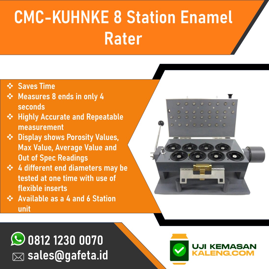 Jual 8 Station Enamel Rater: Alat Uji Lapisan Enamel Kemasan Kaleng