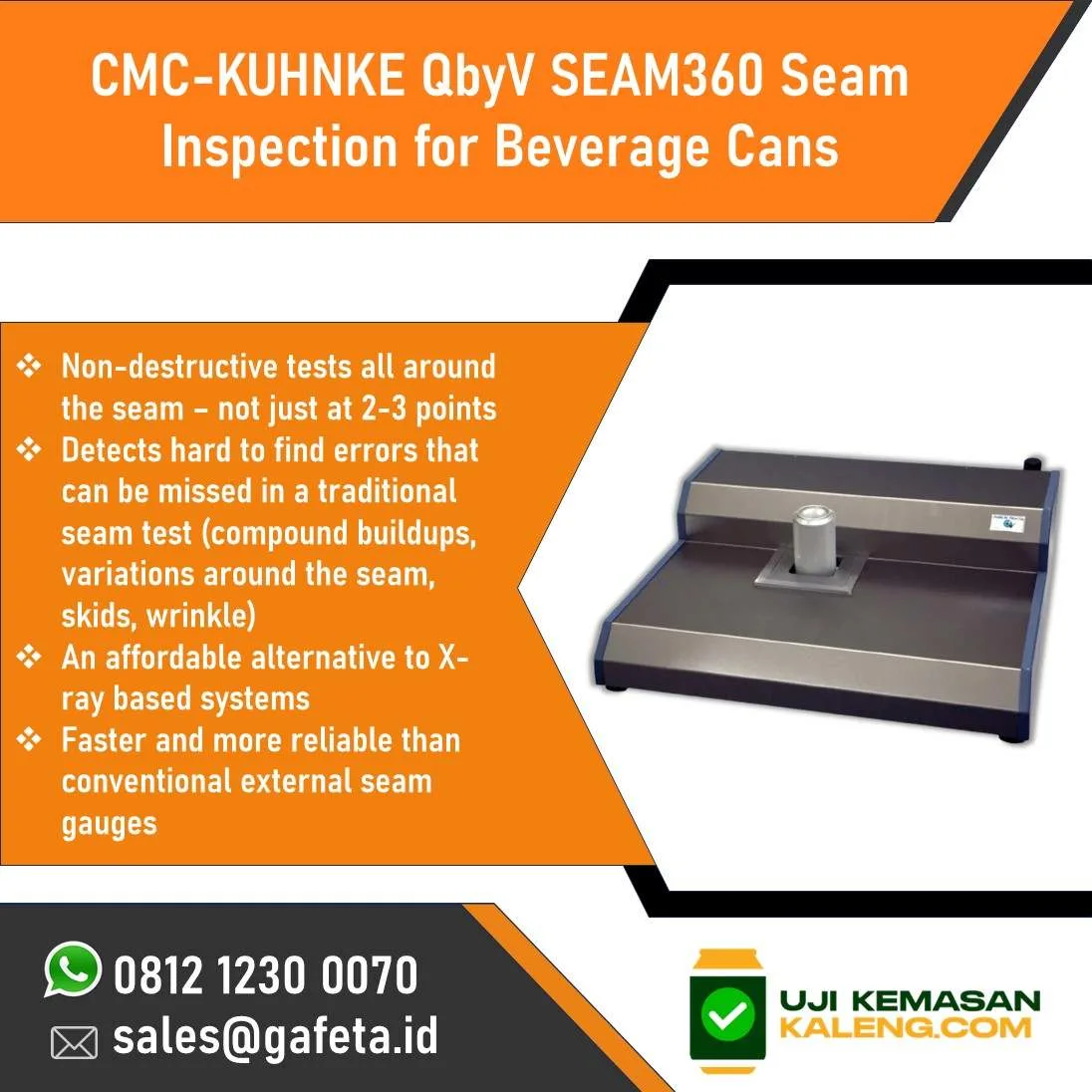 CMC-KUHNKE QbyV SEAM360: Inspeksi Double Seam 360° untuk Kaleng Minuman