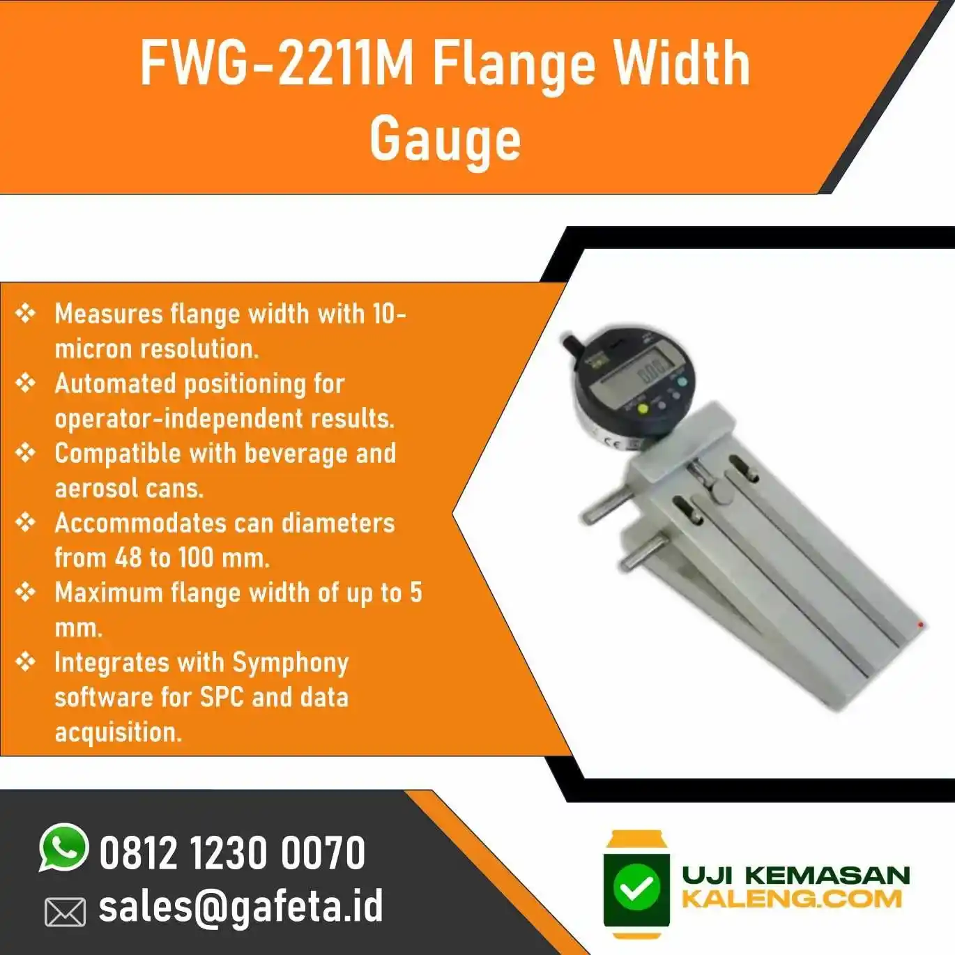Jual Flange Width Gauge FWG-2211M: Pengukur Lebar Tepi Atas Kaleng
